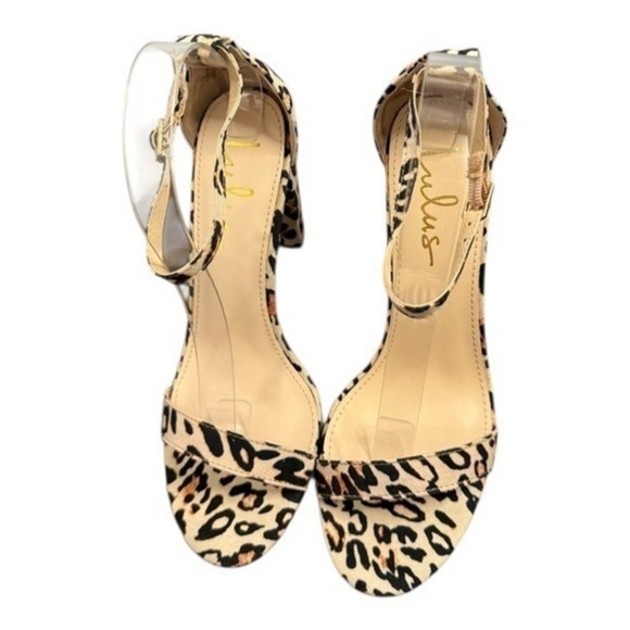 NIB Lulu's Taylor Leopard Print Heels Sz 7.5 - Picture 5 of 8
